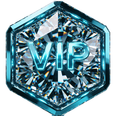 Diamond VIP-Level Abzeichen im Rainbet VIP Club als leuchtender facettierter Diamant