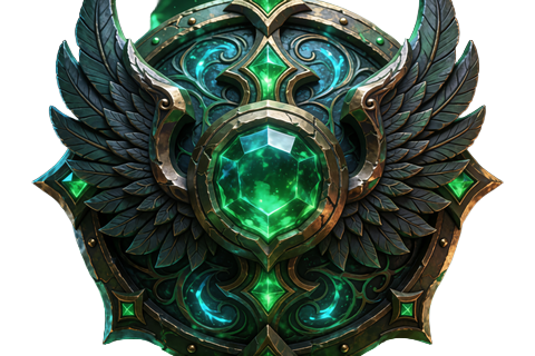 Dota-2-Turnieremblem mit leuchtendem Smaragd f&uuml;r Dota 2 Wetten und Futures bei Rainbet