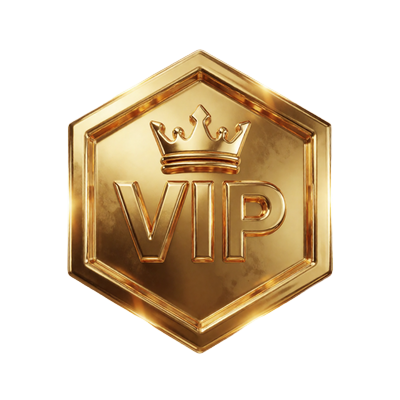 Gold VIP-Level Abzeichen im Rainbet VIP Club mit goldener Krone und warmem Glanz