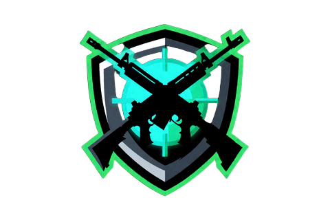 Taktisches CS2-Shooter-Emblem als Neon-Schild mit Fadenkreuz f&uuml;r CS2 Wetten bei Rainbet