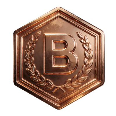 Bronze VIP-Level Abzeichen im Rainbet VIP Club als gl&auml;nzendes hexagonales Badge